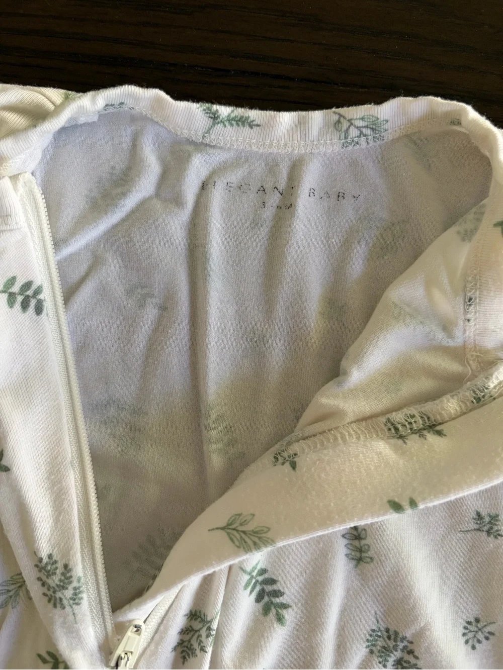Elegant Baby Bamboo Leaf Print Baby Jumpsuit (0-3M)
